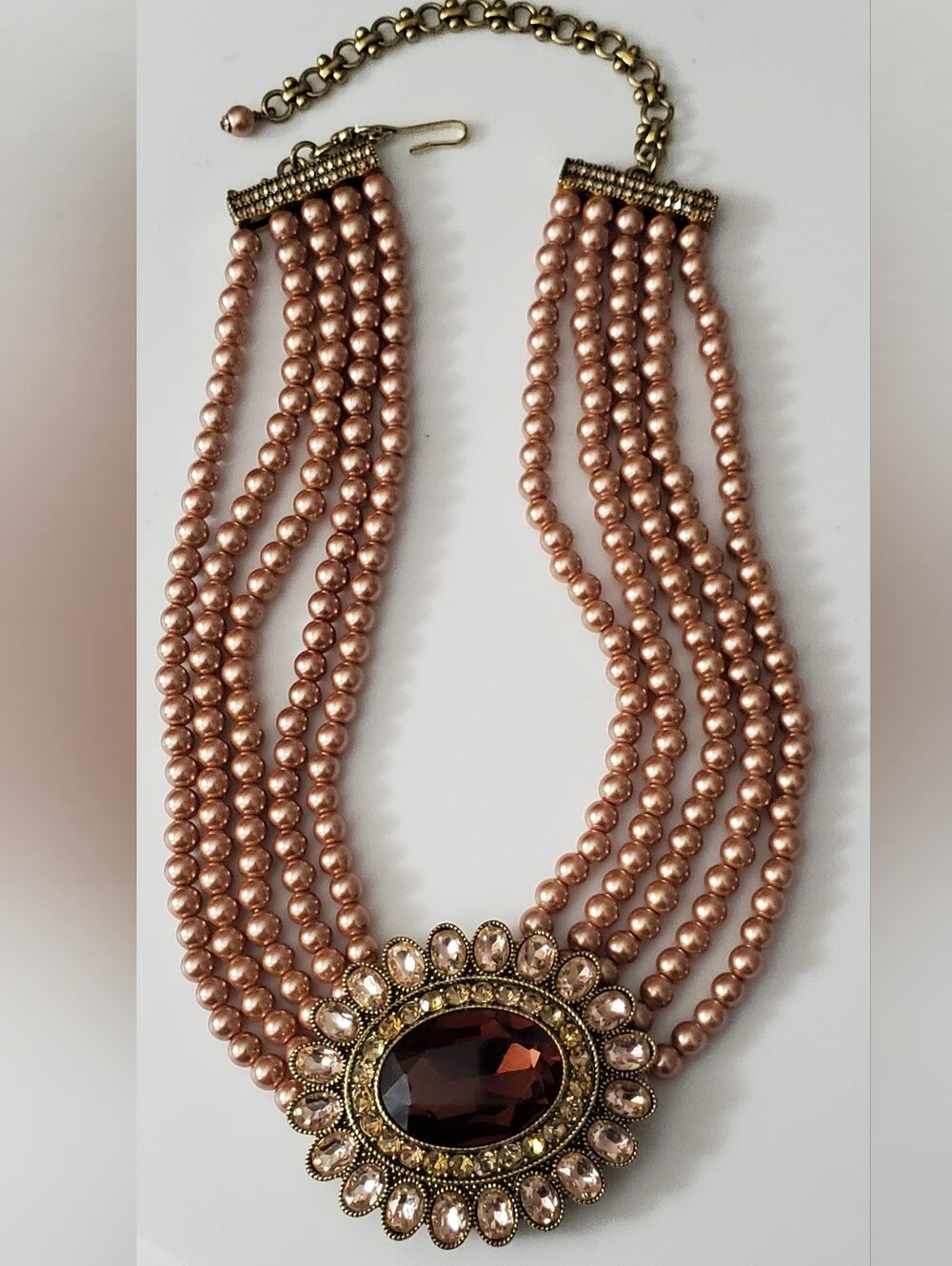 Heidi Daus Pearls Rhinestones Necklace Statement Dazzling